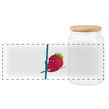 Chemise dessinée drôle et amusante à la fraise dansante - Boîte à biscuits avec couvercle en bois - blanc - Devant