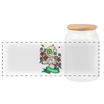 Faisons du vaudou - Boîte à biscuits avec couvercle en bois - blanc - Devant