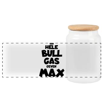 A whole bull throttle Max Race, DGP, Zandvoort * - Panoramic Cookie Jar with Wooden Lid - white - Front