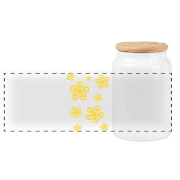 Mother's Day Gift Mother's Day Gift Idea - Panoramic Cookie Jar with Wooden Lid - white - Front