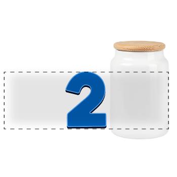 2 - Boîte à biscuits avec couvercle en bois - blanc - Devant
