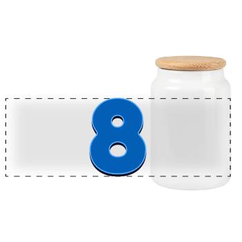 8 - Huit - Boîte à biscuits avec couvercle en bois - blanc - Devant