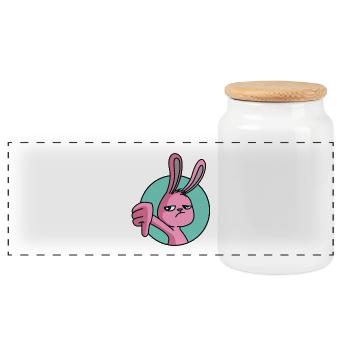 Pouce de lapin vers le bas - Boîte à biscuits avec couvercle en bois - blanc - Devant