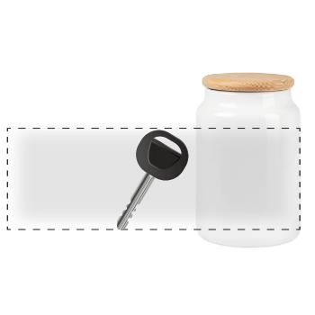 Clé de voiture unique pour les fans d’automobile - Boîte à biscuits avec couvercle en bois - blanc - Devant