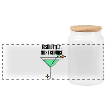 Mintmartini Neon Stil - Panorama Keksdose mit Holzdeckel - Weiß - Vorne