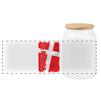 Drapeau du Danemark - Boîte à biscuits avec couvercle en bois - blanc - Devant