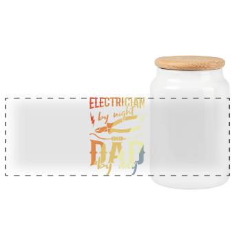 Elektriker Papa - Panorama Keksdose mit Holzdeckel - Weiß - Vorne