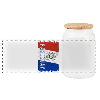 drapeau du Paraguay - Boîte à biscuits avec couvercle en bois - blanc - Devant