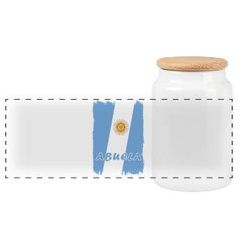 Argentinien Großmutter Design - Panorama Keksdose mit Holzdeckel - Weiß - Vorne