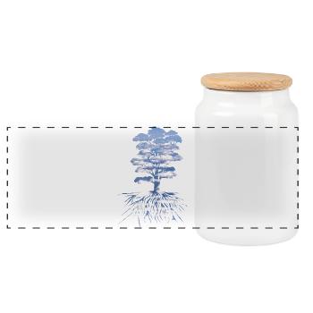 The Tree - Panoramic Cookie Jar with Wooden Lid - white - Front