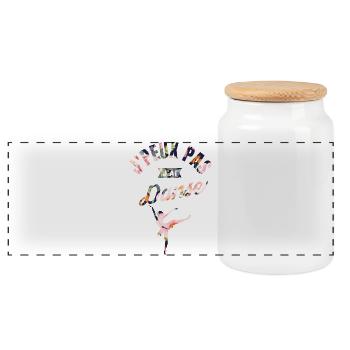 J'Peux Pas J'Ai Danse - Boîte à biscuits avec couvercle en bois - blanc - Devant