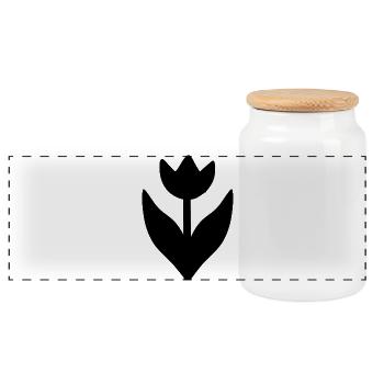 Flower Black Flowers Black Blossom Tulip Flower - Panoramic Cookie Jar with Wooden Lid - white - Front