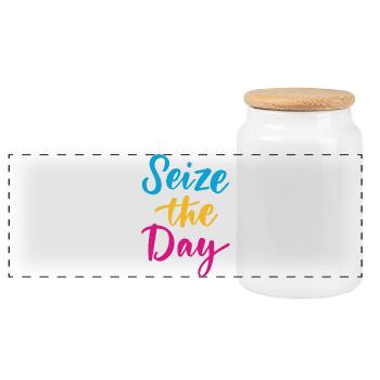Saisissez le jour - Boîte à biscuits avec couvercle en bois - blanc - Devant