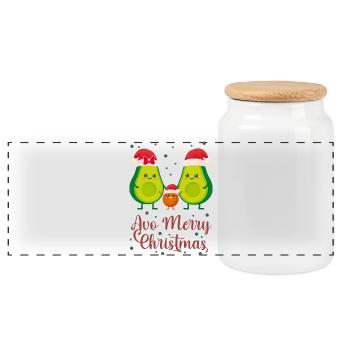 Avocat Noël 1 - Boîte à biscuits avec couvercle en bois - blanc - Devant