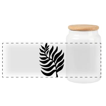Plant plants - Panoramic Cookie Jar with Wooden Lid - white - Front