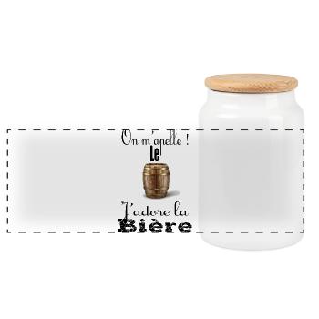 On m'appelle le fut j'adore la bière - Boîte à biscuits avec couvercle en bois - blanc - Devant