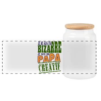 Enfant Bizarre Papa Créatif Design - Boîte à biscuits avec couvercle en bois - blanc - Devant