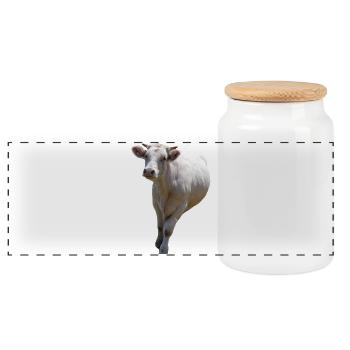 Personalized Cow T-Shirt Gift for Farmers - Panoramic Cookie Jar with Wooden Lid - white - Front