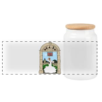 Calle del Laurel - Boîte à biscuits avec couvercle en bois - blanc - Devant