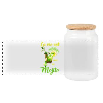La vie est meilleure avec un Mojito - Boîte à biscuits avec couvercle en bois - blanc - Devant