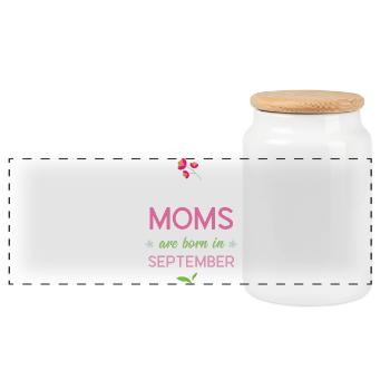 Les meilleures mamans naissent en septembre - Boîte à biscuits avec couvercle en bois - blanc - Devant