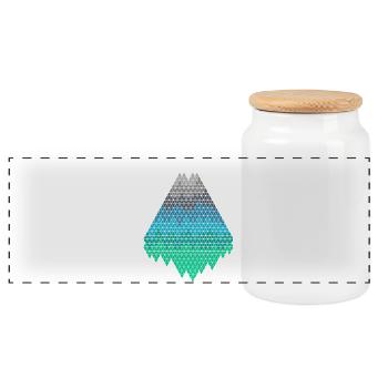 Pixel Mountains - Panoramic Cookie Jar with Wooden Lid - white - Front
