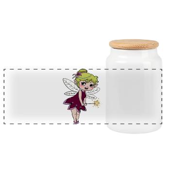 ... Faire un vœu - Boîte à biscuits avec couvercle en bois - blanc - Devant