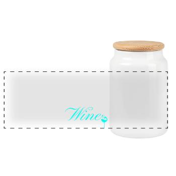 Gym Now Wine Later - Panoramic Cookie Jar with Wooden Lid - white - Front
