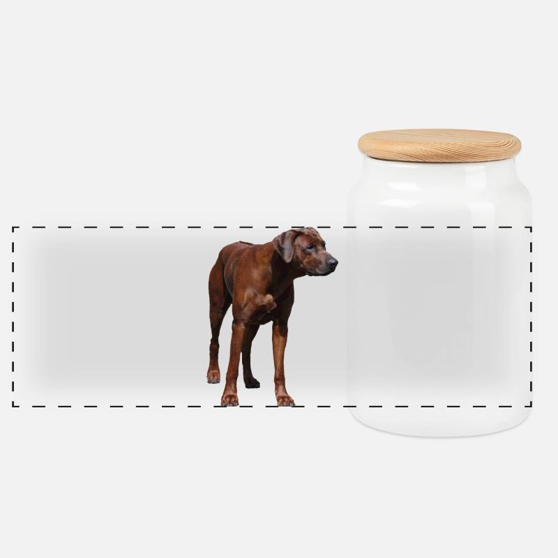 Rhodesian Ridgeback - Hunde Motiv - Panorama Keksdose mit Holzdeckel - Weiß