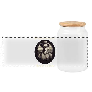 Farmer for life weiß - Panorama Keksdose mit Holzdeckel - Weiß - Vorne