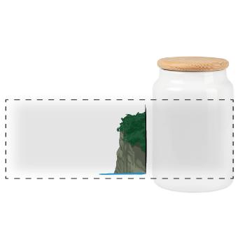 Klippe | cliff - Panorama Keksdose mit Holzdeckel - Weiß - Vorne