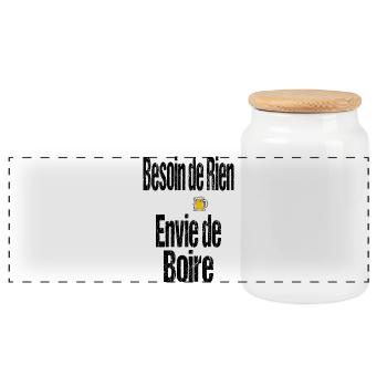 Besoin de Rien Envie de Boire - Boîte à biscuits avec couvercle en bois - blanc - Devant