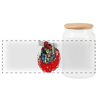 stapooa iii hip hop graffiti street art tees - Panoramic Cookie Jar with Wooden Lid - white - Front