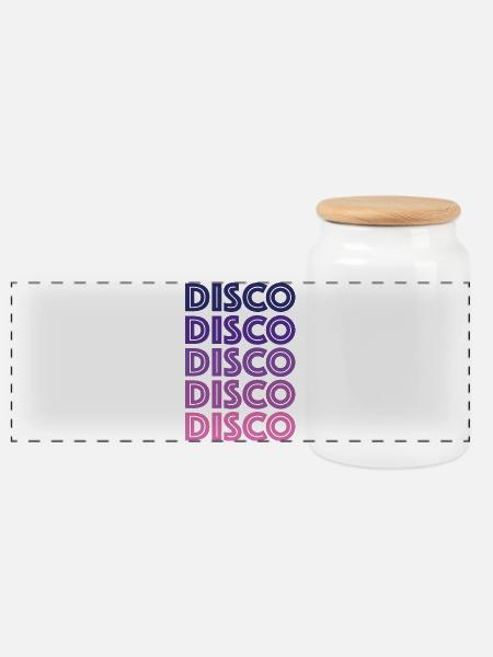 Disco Disco Disco - Panorama Keksdose mit Holzdeckel - Weiß