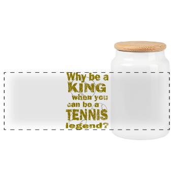 Tennis Pourquoi être un roi Tennis legend Design - Boîte à biscuits avec couvercle en bois - blanc - Devant