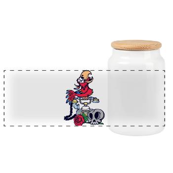 Amoureux Des Animaux, Animal De Compagnie, Zoo, Tropical, Perroquet, Oiseau - Boîte à biscuits avec couvercle en bois - blanc - Devant