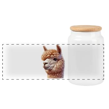Alpaka - Panorama Keksdose mit Holzdeckel - Weiß - Vorne