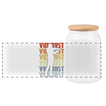 Violonistes vintage - Boîte à biscuits avec couvercle en bois - blanc - Devant