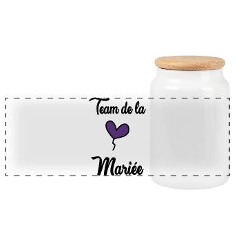 COUPLE. JUST MARRIED. Bachelorette party. VALENTINE'S DAY. LOVE. - Panoramic Cookie Jar with Wooden Lid - white - Front