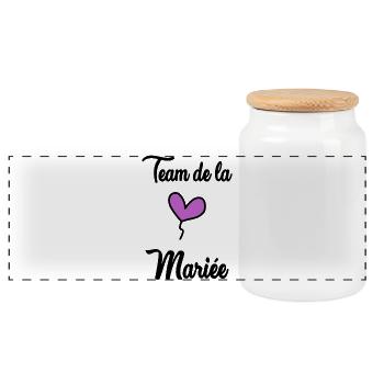BRIDE-TO-BE. Bachelorette party. WEDDING. TEAM. TEAM BRIDAL - Panoramic Cookie Jar with Wooden Lid - white - Front