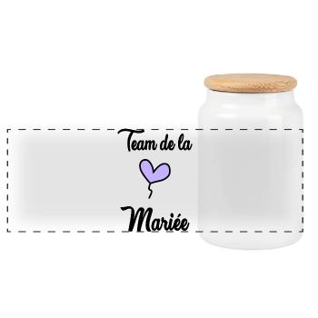 COUPLE. JUST MARRIED. EVJF. SAINT VALENTIN. LOVE. - Boîte à biscuits avec couvercle en bois - blanc - Devant