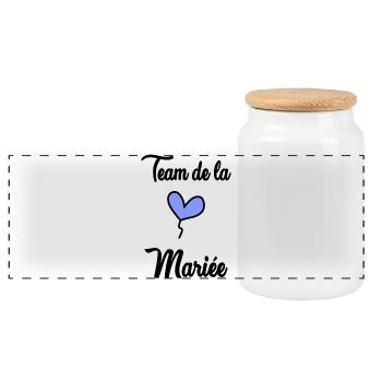 COUPLE. JUST MARRIED. EVJF. SAINT VALENTIN. LOVE. - Boîte à biscuits avec couvercle en bois - blanc - Devant