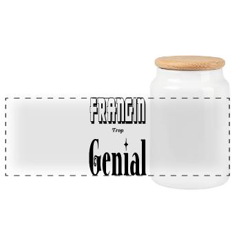 Frangin Trop Génial Frère - Boîte à biscuits avec couvercle en bois - blanc - Devant
