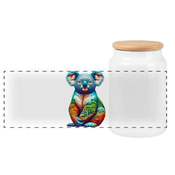 Koala - Boîte à biscuits avec couvercle en bois - blanc - Devant