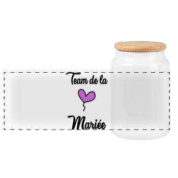 MARIEE. FUTURE MARIEE. EVJF. TEAM. TEAM MARIEE - Boîte à biscuits avec couvercle en bois - blanc - Devant
