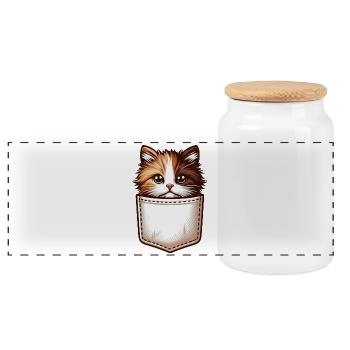 Pocket Whiskers: Katzen-Niedlichkeit überall! - Panorama Keksdose mit Holzdeckel - Weiß - Vorne