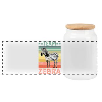 Zebra - Panorama Keksdose mit Holzdeckel - Weiß - Vorne