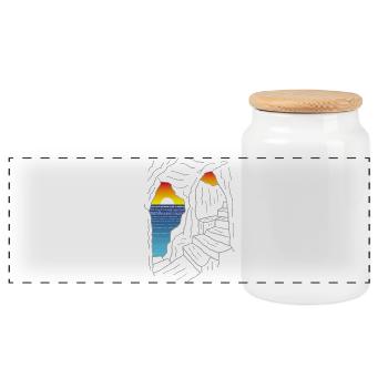 Staircase to Paradise - Panoramic Cookie Jar with Wooden Lid - white - Front
