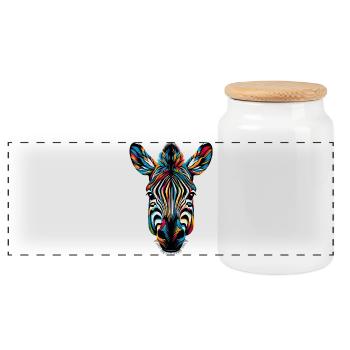 Zèbre - Boîte à biscuits avec couvercle en bois - blanc - Devant