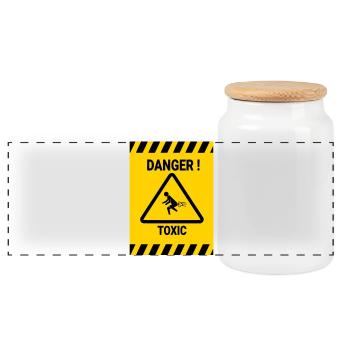 Danger toxic - Panoramic Cookie Jar with Wooden Lid - white - Front